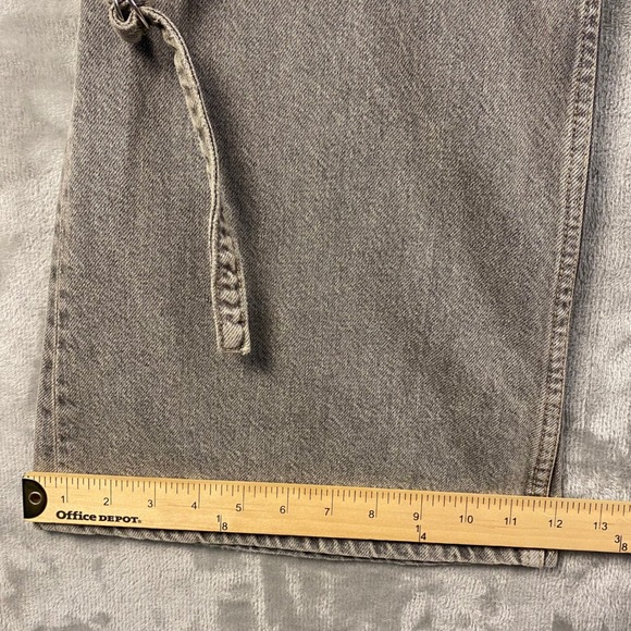 Zara Women's Gray Denim Cargo Jeans Size 10 Utility Pockets Wide Leg - Picture 8 of 8